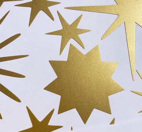 Miniatura 7 de Calcomanías de pared de estrellas para habitación de niñas (116 unidades), calcomanías de pared brillantes para pegar y despegar estrellas, 6