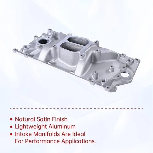 Miniatura 4 de Colector de admisión de aluminio satinado de doble plano compatible con SBC Small Block Chevy 1996-2002 Vortec 350