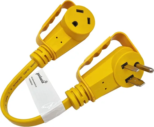 Miniatura 4 de Parkworld 78820 Cable adaptador de corriente alterna NEMA 6-50P macho a TT-30R RV 30A tomacorriente, 125 voltios 1.5 pies Negro