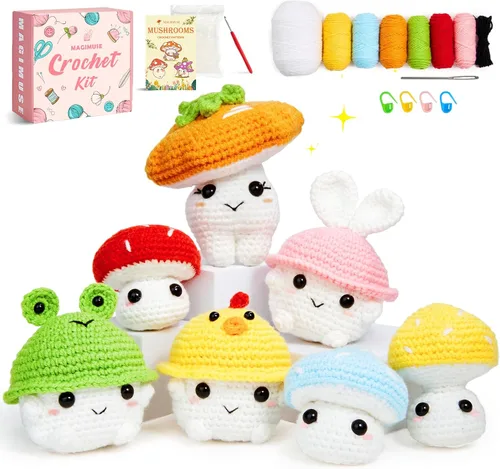 MAGIMUSE Kit de ganchillo para principiantes, kits de inicio de ganchillo para adultos Amigurumi kits de ganchillo para tejer manualidades con