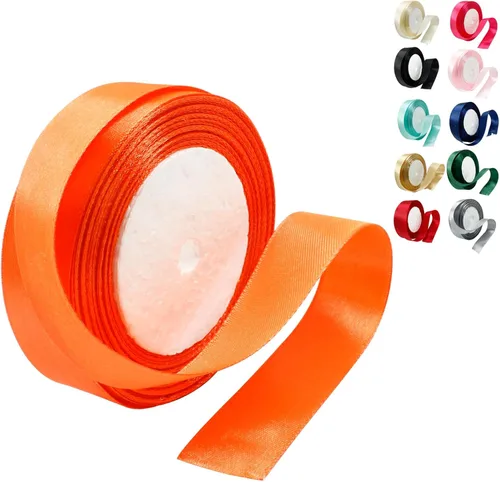 Miniatura 10 de Cinta de satén negra de 1 pulgada x 25 yardas, perfecta para ramos de boda, envolver regalos, manualidades y costura