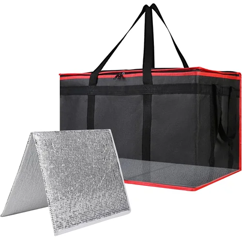 Miniatura 34 de Bodaon Paquete de 3 bolsas aisladas para entrega de alimentos para comidas calientes y frías, bolsas enfriadoras XXL, bolsa aislante para catering