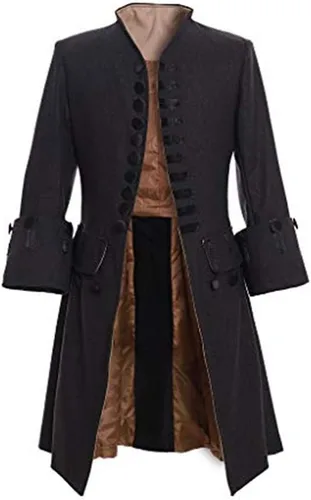 Fortunehouse Mens Steampunk Vintage Jacket Gothic Victorian Frock Coat Uniform Halloween Costume Tailcoat