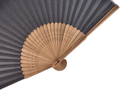 Miniatura 3 de Ventilador de mano de papel plegable de bambú, regalo de boda, fiesta, hogar, oficina, bricolaje, decoración, gris