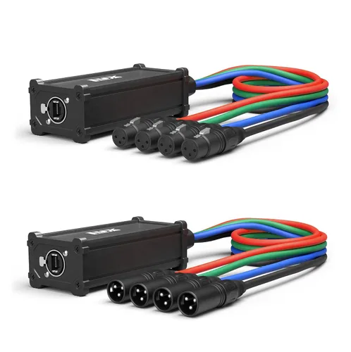 Miniatura 11 de LyxPro XLR 3 pies de cable de audio de 4 canales de 3 pines de red múltiple para conexión hembra de escenario y estudio de grabación, excelente