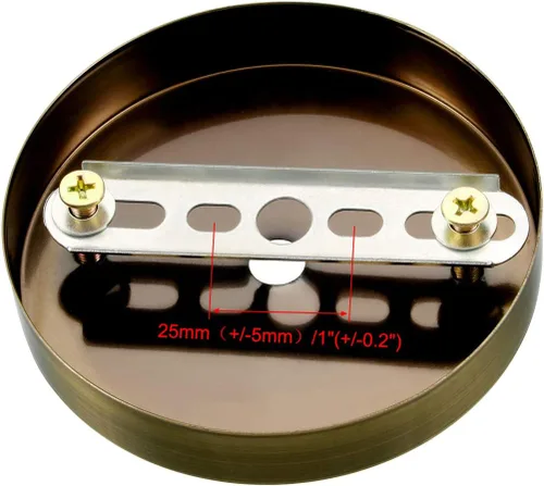 Miniatura 2 de uxcell Placa de luz de techo retro con base puntiaguda chasis disco colgante accesorios 3.937 inx0.787 in tono bronce w tornillo 3 unids