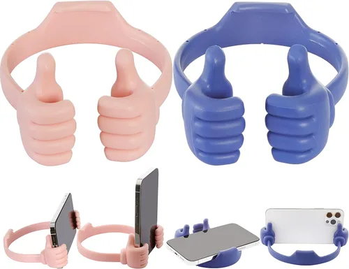 Miniatura 10 de Honsky Soporte para Teléfono Celular Paquete de 2, Soporte Perezoso para Teléfono Thumbs Up, Base Flexible Ajustable Universal para Todos