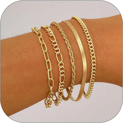 Miniatura 80 de Long tiantian Pulsera de oro gruesa para mujer, pulseras de oro delicadas, pulseras para mujer, pulseras apilables de eslabones de cadena