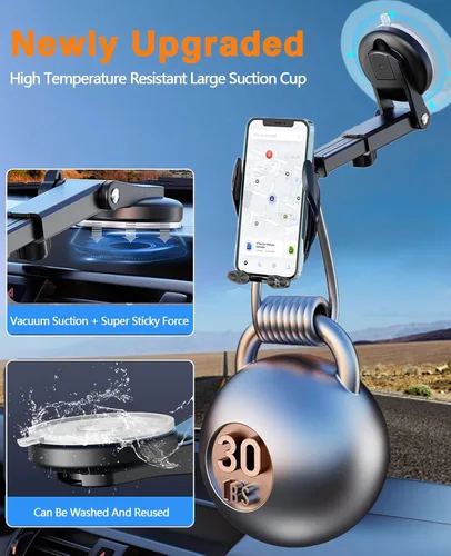 Miniatura 5 de Cargador de coche inalámbrico rápido de 15 W, soporte de sujeción automática para ventilación de aire del parabrisas del salpicadero, compatible