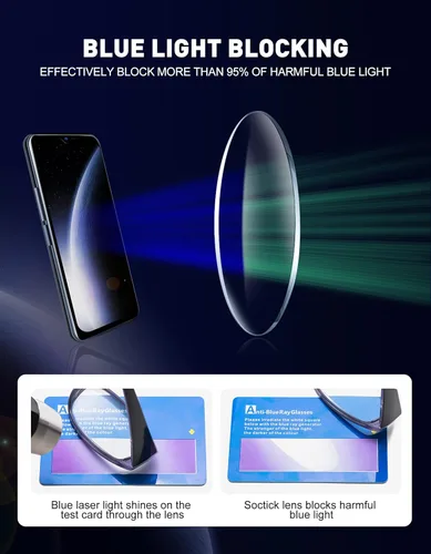 Miniatura 5 de Gafas de lectura con bloqueo de luz azul, paquete de 5 lentes de lectura para mujer con bisagras de resorte cómodas, lectores antirreflejos, *Mezcla