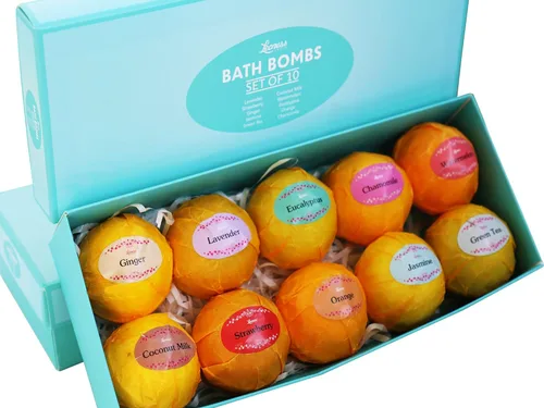 Set de regalo de bombas de baño, 10 aromas únicos, gran idea de regalo para mujeres, mamá, niñas, adolescentes, graduación, día de San Valentín y