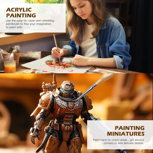 Miniatura 5 de Golden Maple - Juego de pinceles de pintura en miniatura, 15 unidades, pinceles de detalle micro, juego de pinceles de pintura con detalles finos
