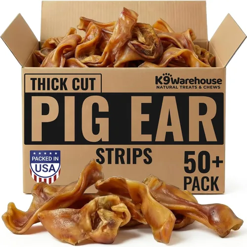 Miniatura 10 de K9warehouse Orejas de cerdo para perros, a granel natural, tiras de orejas 100% de cerdo para perros, alternativa a los masticables de cuero crudo
