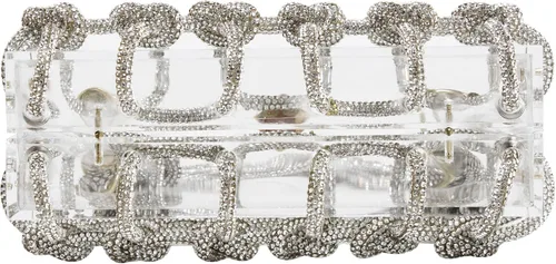 Miniatura 3 de Diamante hand Bag. Rhinestone Evening bag. Hardbodied acrylic handbag. Gift for her. Sparkling rope handbag