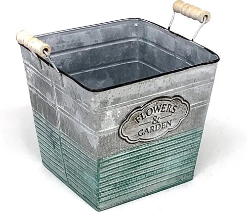 Miniatura 2 de Maceta galvanizada de allgala para decoración de interior y exterior - Cuadrada - 3 piezas - HD88308
