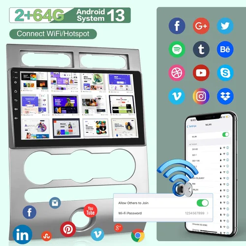 Miniatura 3 de [2G+64G] Radio de coche Android para Ford Expedition 2007-2017 (solo para A/C manual), estéreo de pantalla táctil de 9 pulgadas, Carplay/Android