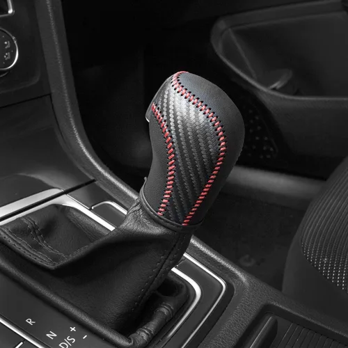 Miniatura 5 de Funda de cuero para palanca de cambios de automóvil para Golf Jetta Passat Tiguan Atlas Beetle GLI Eos CC Golf TDI E-Golf Sportwagen Accesorios Rojo