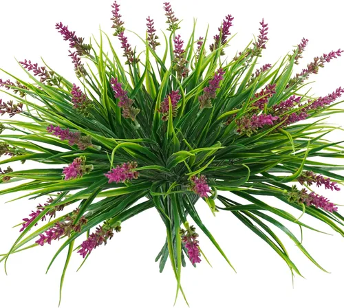 obbsie 12 paquetes de plantas artificiales para exteriores, 18.2 pulgadas, resistentes a los rayos UV, tallos de hierba mono sintética, vegetación