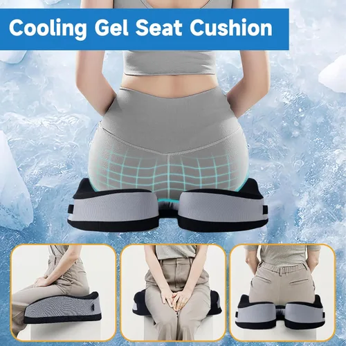 Miniatura 4 de Cojines de Gel para Asiento de Sillas de Oficina, Cojín para Silla de Ruedas para Sentarse Largo, Dolor de Espalda, Cojín de Espuma Viscoelástica