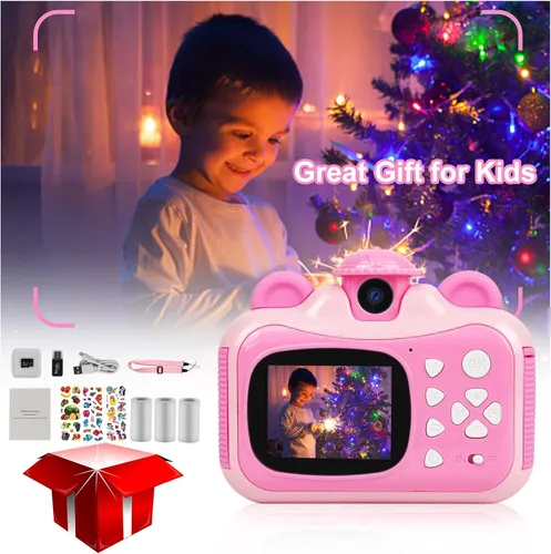 Miniatura 7 de Cámara digital de impresión instantánea para niños, cámara para niños pequeños, video selfie de 20 MP, juguete para niños, regalo de Navidad