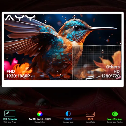 Miniatura 2 de QAF Monitor portátil para laptop, 15.6 pulgadas FHD 1080P USB-C HDMI 100% sRGB HDR pantalla IPS, ultradelgado de viaje segunda pantalla compatible