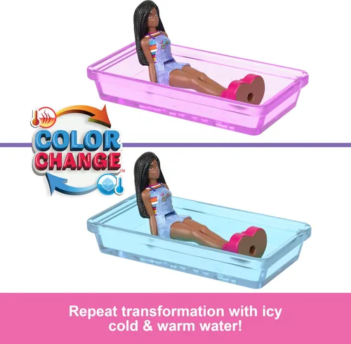 Miniatura 3 de Barbie Mini Conjuntos de Juego de BarbieLand con Vehículo de Juguete y Muñeca de 1.5 pulgadas, DreamCamper con Puertas Funcionales y Piscina que
