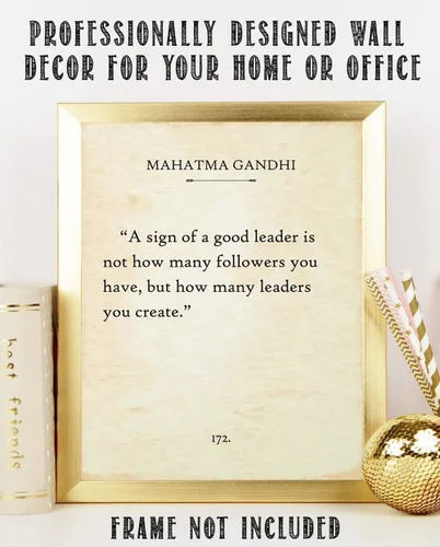 Miniatura 2 de Gandhi - Un signo de un buen líder – Cita de página de libro literario, impresión de página de libro de literatura inspiradora, regalo