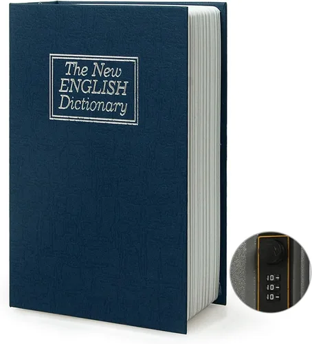 Miniatura 15 de Caja fuerte de almacenamiento de libro de diversión (9.5"×6"×2.2"), caja fuerte secreta tipo diccionario con cerradura de combinación de seguridad