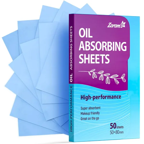 Miniatura 9 de Hojas absorbentes de aceite de alto rendimiento para la cara, paquete de 3 (150 hojas), papeles secantes aptos para maquillaje para piel grasa