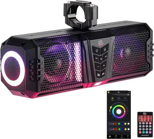 KEMIMOTO Barra de sonido UTV Midnight 40 2025 de 16 pulgadas, barra de sonido para carrito de golf resistente al agua IP65, altavoz ATV Bluetooth