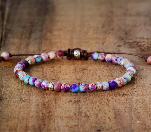 Miniatura 125 de ZOSOJONA - Pulseras bohemias hechas a mano de piedra natural, que dan vuelta, con cuentas de cristal de turquesa