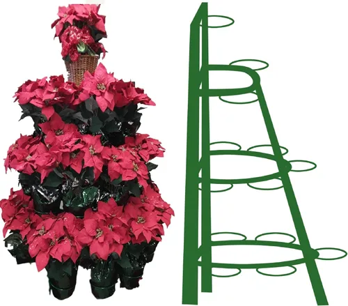 Miniatura 8 de Creative Displays - Estante redondo completo para árbol de Pascua de 106 FB, marco vertical independiente de jardín, ideal para flores de Pascua