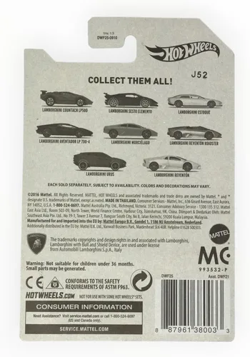 Miniatura 2 de Hot Wheels 2017 Lamborghini Series Reemplazo para Lamborghini Reventon 8/8, Blanco