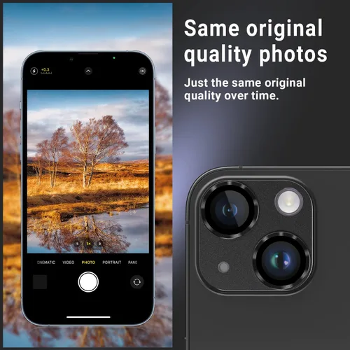 Miniatura 4 de Korecase Protector de lente de cámara para iPhone 14/iPhone 14 Plus, película de vidrio templado de metal para cámara, compatible con funda de lente