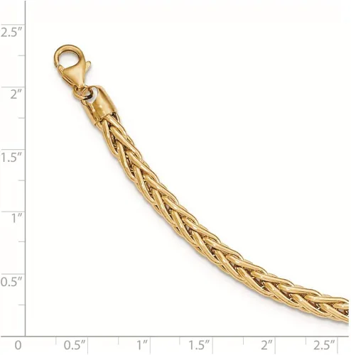 Miniatura 3 de Pulsera de cadena de trigo pulida de 14 quilates, 8.3in, 8.3in, 0.197in, estilo GB240-8.5