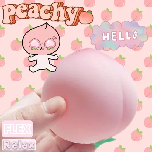 Miniatura 2 de Pelotas estrujables para el estrés, 1 paquete, bola elástica para aliviar el estrés, juguetes sensoriales para apretar, melocotón rosa, para niños