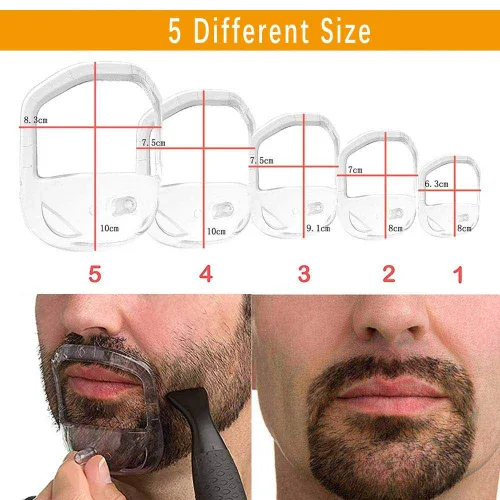 Miniatura 5 de Herramienta moldeadora de barba, bigote y perilla para peinado facial, plantilla de peinado para el cabello de la cara para hombres - Transparente