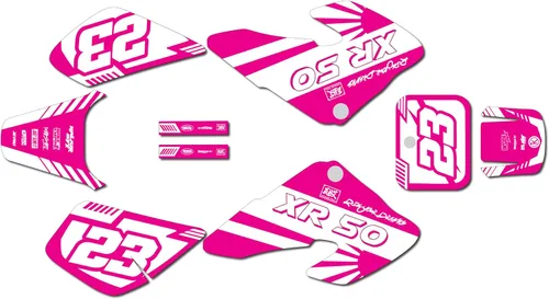 Miniatura 11 de Kit de gráficos para Honda XR50 (2000-2003) Serie FH Azul Rojo 9 Mil - Kit de calcomanías de gráficos personalizados de carreras para motos
