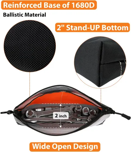 Miniatura 5 de Bolsa de herramientas transparente, bolsa de herramientas pequeña, bolsa con cremallera de 12 pulgadas, bolsa de herramientas para organizar cajas