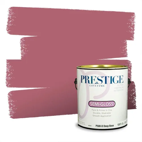 Miniatura 391 de Prestige Paints Pintura exterior e imprimación en uno, 1 galón, plano, coincidencia comparable de Valspar* Amber Rose*