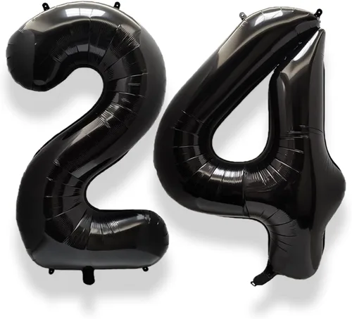 Miniatura 10 de AULE Globos grandes de 40 pulgadas, número 0, negros, grandes, de papel de aluminio, globos de número de helio 0-9, gigantes, jumbo, felices