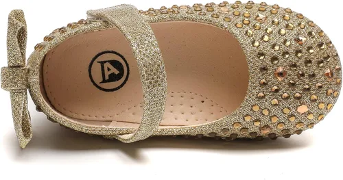 Miniatura 5 de kkdom Zapatos de vestir para niña Mary Jane Ballet Flats Bow Flower Girl Boda Fiesta Bailarina Zapatos planos para niñoniño pequeño niño grande