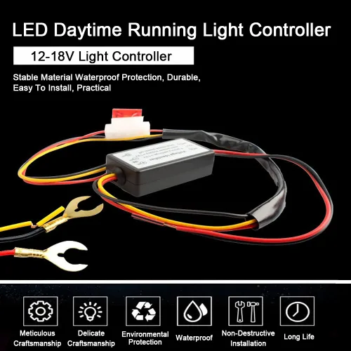 Miniatura 2 de Controlador DRL 12-18V Auto Car LED Daytime Running Light Controlador LED On/Off Luz antiniebla Interruptor Controlador Accesorios de coche