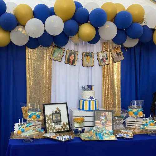 Miniatura 7 de Poise3EHome Cortinas de Fondo de Lentejuelas Doradas, 4 Paneles 2FT x 8FT Fondo con Purpurina para Fiesta Fiesta de Cumpleaños Baby Shower Boda