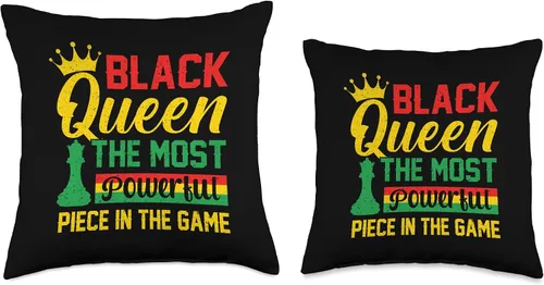 Miniatura 3 de Black Queen The Most Powerful Piece The Game Black History Throw Pillow