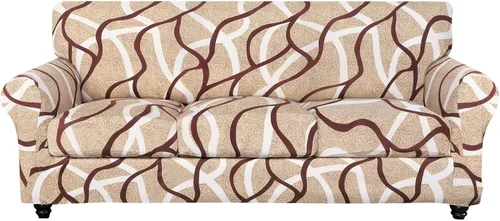 Miniatura 77 de SearchI Funda elástica para sofá con estampado, Fundas para sofá con diseño floral, 2 piezas de funda elástica para sillón con funda de cojín