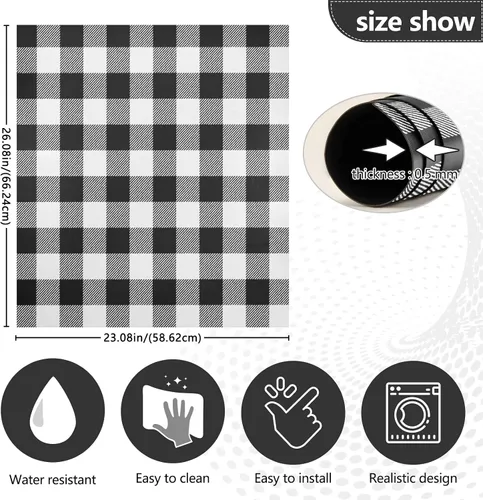 Miniatura 3 de Kigai Funda magnética para lavavajillas con diseño de búfalo blanco y negro, para puerta delantera, refrigerador, gabinete, cocina, Cuadros