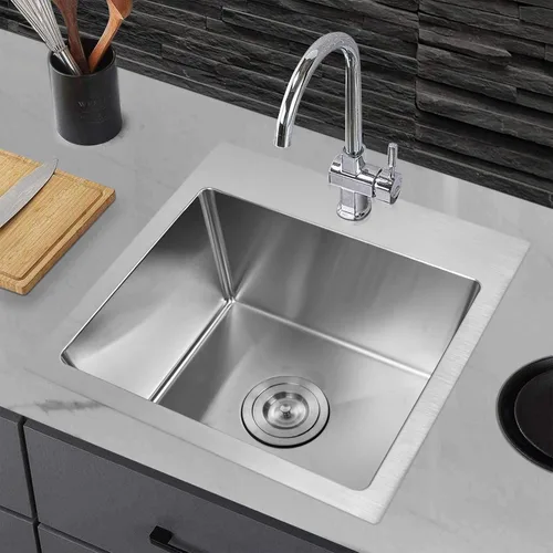 Miniatura 7 de YSSOA Fregadero de cocina con estación de trabajo de montaje superior, calibre 20, tazón individual con 3 accesorios