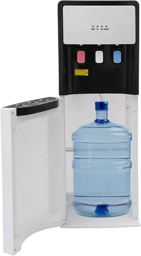 Dispensador de enfriador de agua de carga inferior, 3 ajustes de temperatura, agua caliente, fría y de habitación, con protección contra Plata Gris