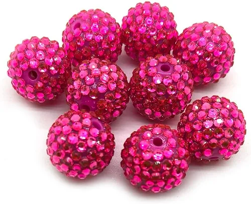 Miniatura 9 de Cuentas de diamantes de imitación de colores redondas espaciadoras para joyería, pulsera, collar, bolígrafo, bolsa, cadena, suministros de 0.630 in